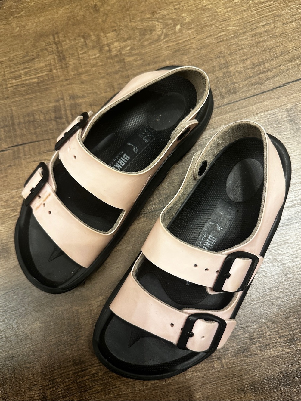 Birkenstock Kids Sandals Size 33 Pink Double Strap Slides